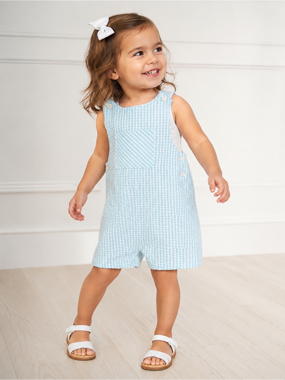 Edgehill Collection Unisex Gingham Romper Size: 18M, Cotton